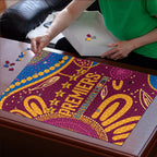 Brisbane Lions Championship Legacy Puzzle Six Premiership Years Aboriginal Dot Art