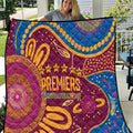 Brisbane Lions Championship Legacy Quilt Six Premiership Years Aboriginal Dot Art