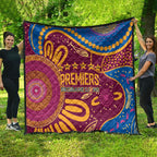 Brisbane Lions Championship Legacy Quilt Six Premiership Years Aboriginal Dot Art
