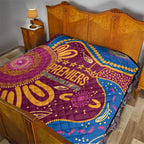 Brisbane Lions Championship Legacy Quilt Six Premiership Years Aboriginal Dot Art