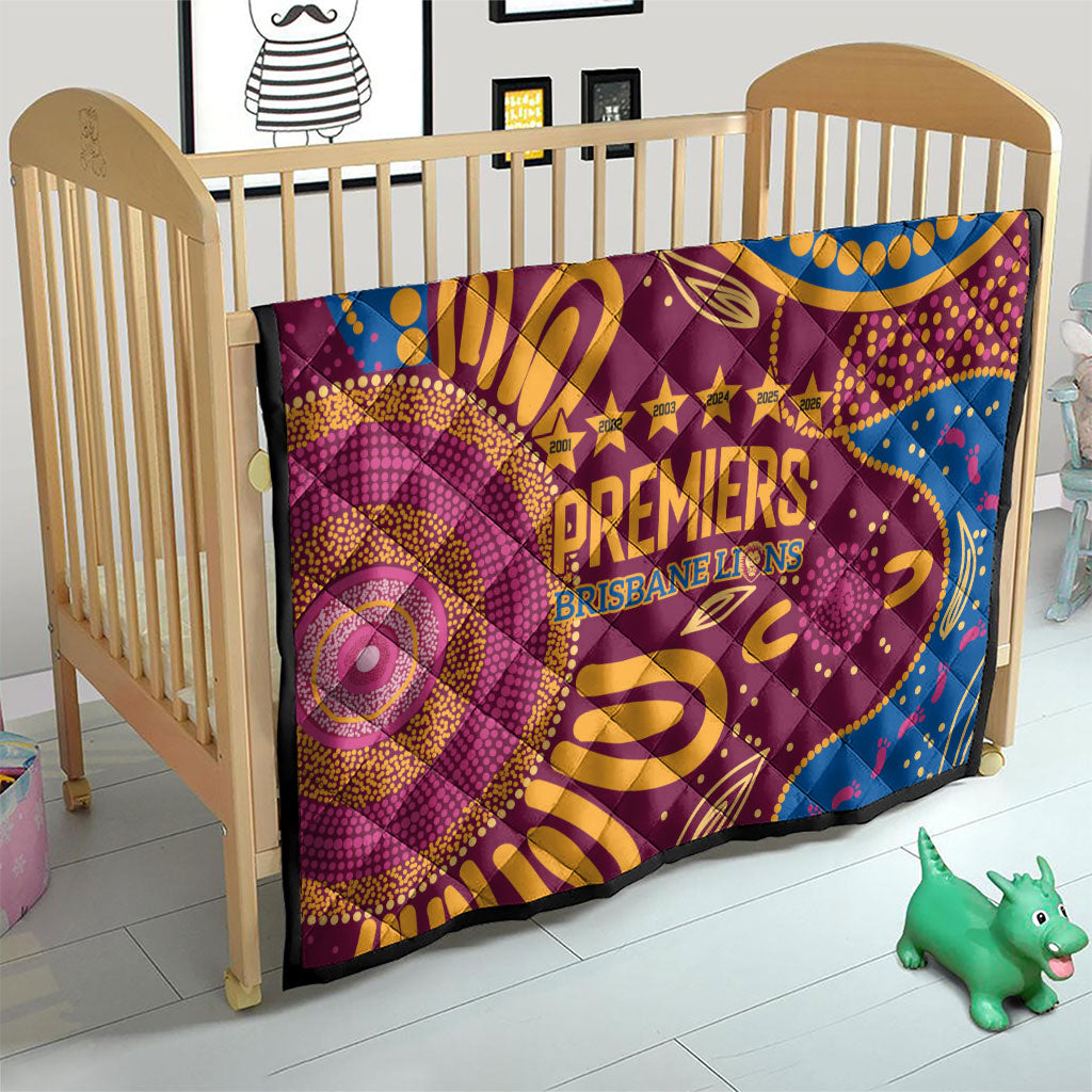 Brisbane Lions Championship Legacy Quilt Six Premiership Years Aboriginal Dot Art