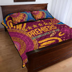 Brisbane Lions Championship Legacy Quilt Bed Set Six Premiership Years Aboriginal Dot Art