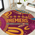 Brisbane Lions Championship Legacy Round Carpet Six Premiership Years Aboriginal Dot Art