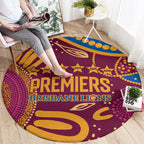 Brisbane Lions Championship Legacy Round Carpet Six Premiership Years Aboriginal Dot Art