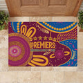 Brisbane Lions Championship Legacy Rubber Doormat Six Premiership Years Aboriginal Dot Art