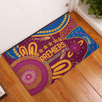 Brisbane Lions Championship Legacy Rubber Doormat Six Premiership Years Aboriginal Dot Art