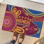 Brisbane Lions Championship Legacy Rubber Doormat Six Premiership Years Aboriginal Dot Art