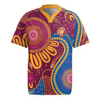Brisbane Lions Championship Legacy Rugby Jersey Six Premiership Years Aboriginal Dot Art