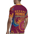 Brisbane Lions Championship Legacy Rugby Jersey Six Premiership Years Aboriginal Dot Art