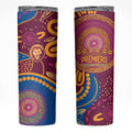 Brisbane Lions Championship Legacy Skinny Tumbler Six Premiership Years Aboriginal Dot Art