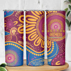 Brisbane Lions Championship Legacy Skinny Tumbler Six Premiership Years Aboriginal Dot Art