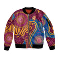 Brisbane Lions Championship Legacy Sleeve Zip Bomber Jacket Six Premiership Years Aboriginal Dot Art