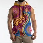 Brisbane Lions Championship Legacy Sleeveless Hoodie Six Premiership Years Aboriginal Dot Art