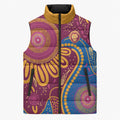 Brisbane Lions Championship Legacy Sleeveless Puffer Jacket Six Premiership Years Aboriginal Dot Art