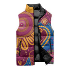 Brisbane Lions Championship Legacy Sleeveless Puffer Jacket Six Premiership Years Aboriginal Dot Art