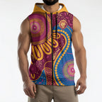 Brisbane Lions Championship Legacy Sleeveless Zip Hoodie Six Premiership Years Aboriginal Dot Art