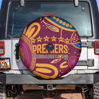 Brisbane Lions Championship Legacy Spare Tire Cover Six Premiership Years Aboriginal Dot Art