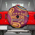 Brisbane Lions Championship Legacy Spare Tire Cover Six Premiership Years Aboriginal Dot Art