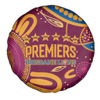 Brisbane Lions Championship Legacy Spare Tire Cover Six Premiership Years Aboriginal Dot Art