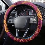 Brisbane Lions Championship Legacy Steering Wheel Cover Six Premiership Years Aboriginal Dot Art