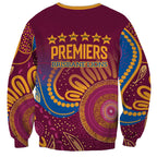 Brisbane Lions Championship Legacy Sweatshirt Six Premiership Years Aboriginal Dot Art