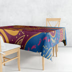 Brisbane Lions Championship Legacy Tablecloth Six Premiership Years Aboriginal Dot Art