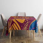 Brisbane Lions Championship Legacy Tablecloth Six Premiership Years Aboriginal Dot Art