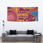 Brisbane Lions Championship Legacy Tapestry Six Premiership Years Aboriginal Dot Art
