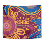 Brisbane Lions Championship Legacy Tapestry Six Premiership Years Aboriginal Dot Art
