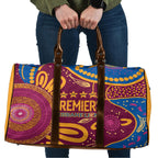 Brisbane Lions Championship Legacy Travel Bag Six Premiership Years Aboriginal Dot Art