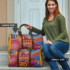 Brisbane Lions Championship Legacy Travel Bag Six Premiership Years Aboriginal Dot Art
