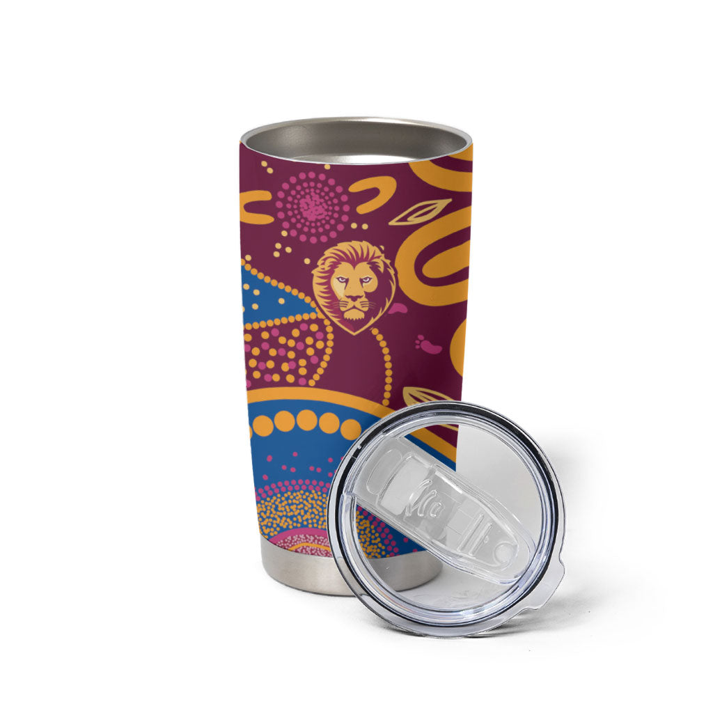 Brisbane Lions Championship Legacy Tumbler Cup Six Premiership Years Aboriginal Dot Art