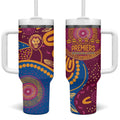 Brisbane Lions Championship Legacy Tumbler With Handle Six Premiership Years Aboriginal Dot Art