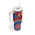 Brisbane Lions Championship Legacy Tumbler With Handle Six Premiership Years Aboriginal Dot Art