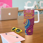 Brisbane Lions Championship Legacy Tumbler With Handle Six Premiership Years Aboriginal Dot Art