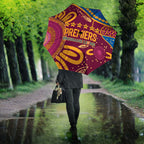 Brisbane Lions Championship Legacy Umbrella Six Premiership Years Aboriginal Dot Art
