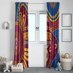 Brisbane Lions Championship Legacy Window Curtain Six Premiership Years Aboriginal Dot Art
