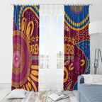 Brisbane Lions Championship Legacy Window Curtain Six Premiership Years Aboriginal Dot Art