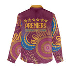 Brisbane Lions Championship Legacy Women Casual Shirt Six Premiership Years Aboriginal Dot Art