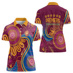 Brisbane Lions Championship Legacy Women Polo Shirt Six Premiership Years Aboriginal Dot Art