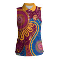 Brisbane Lions Championship Legacy Women Sleeveless Polo Shirt Six Premiership Years Aboriginal Dot Art