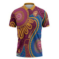 Brisbane Lions Championship Legacy Zipper Polo Shirt Six Premiership Years Aboriginal Dot Art