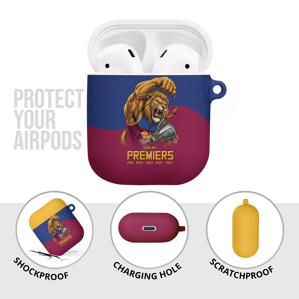 Brisbane Lions Premiers 2026 AirPods Case Six-Time Champions
