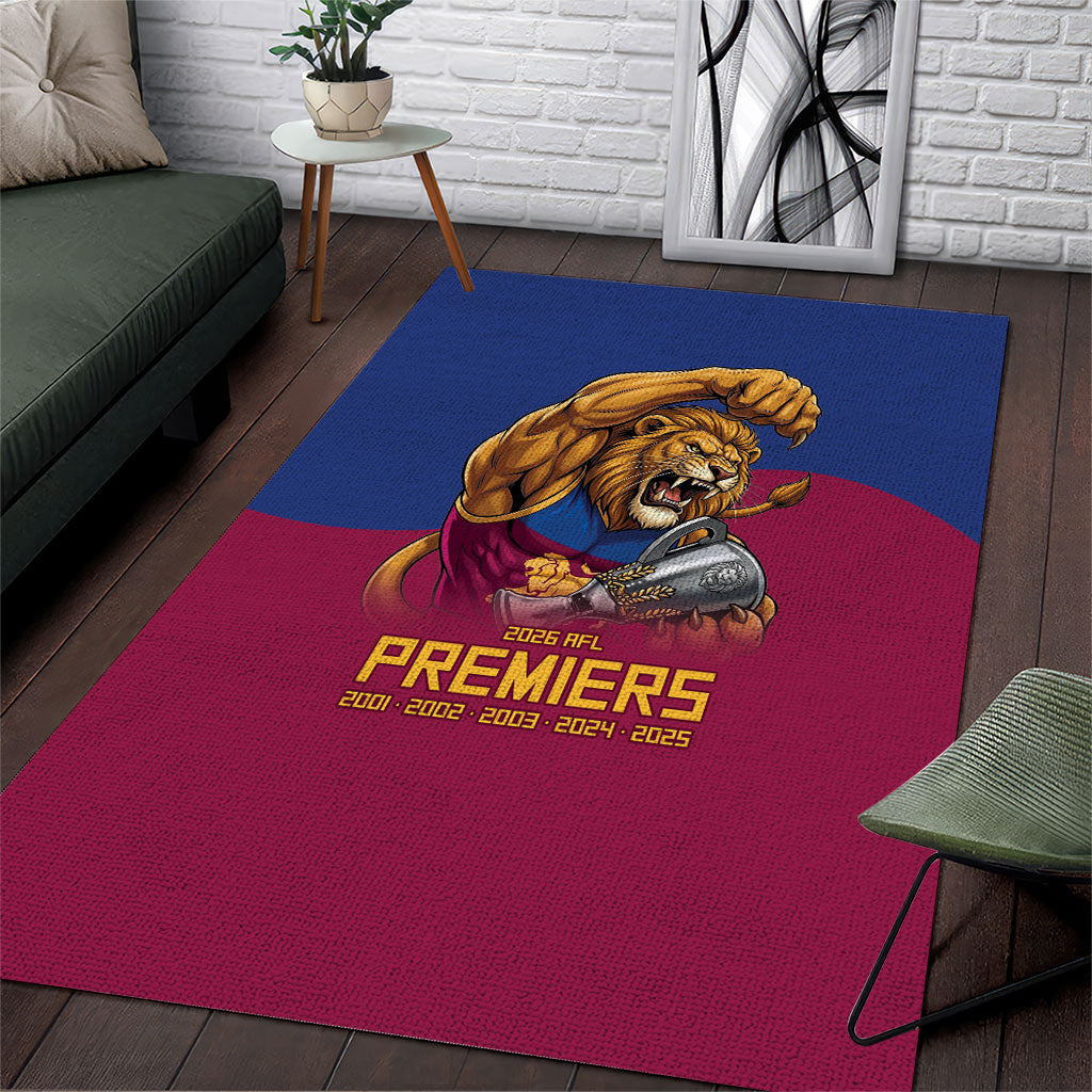 Brisbane Lions Premiers 2026 Area Rug Six-Time Champions