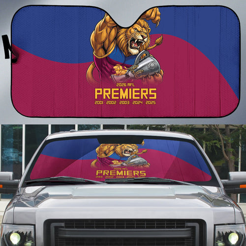 Brisbane Lions Premiers 2026 Auto Sun Shade Six-Time Champions