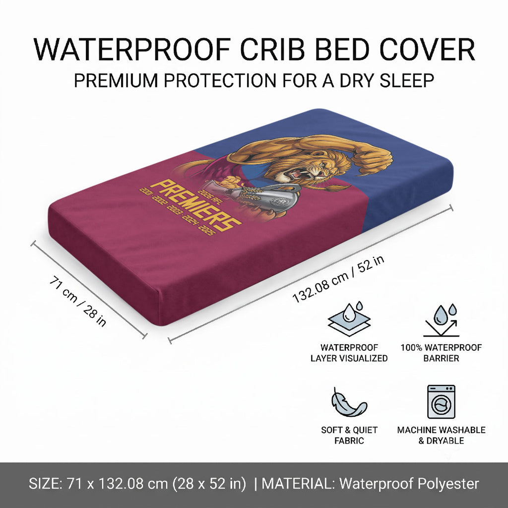 Brisbane Lions Premiers 2026 Baby Bed Cover Six-Time Champions