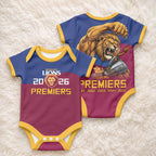 Brisbane Lions Premiers 2026 Baby Onesie Six-Time Champions