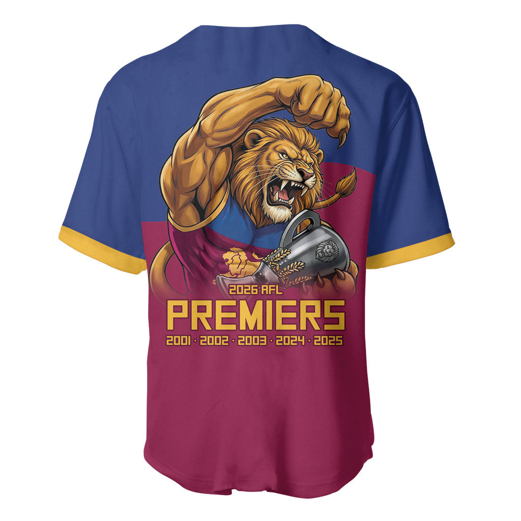 Brisbane Lions Premiers 2026 Baseball Jersey Six-Time Champions