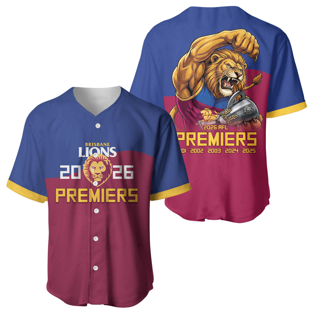 Brisbane Lions Premiers 2026 Baseball Jersey Six-Time Champions
