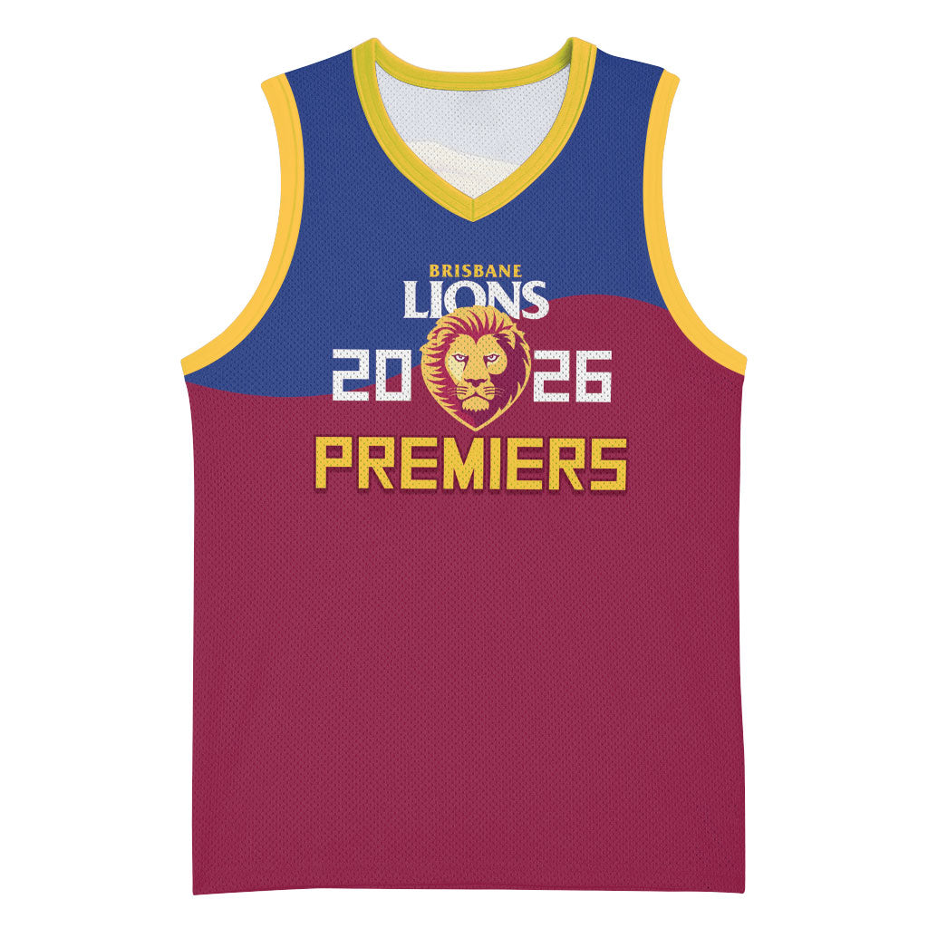 Brisbane Lions Premiers 2026 Basketball Jersey Six-Time Champions